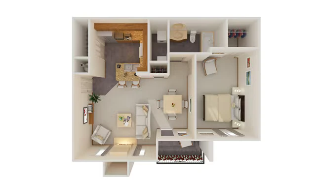 1 Bed 1 Bath 0238 floor plan